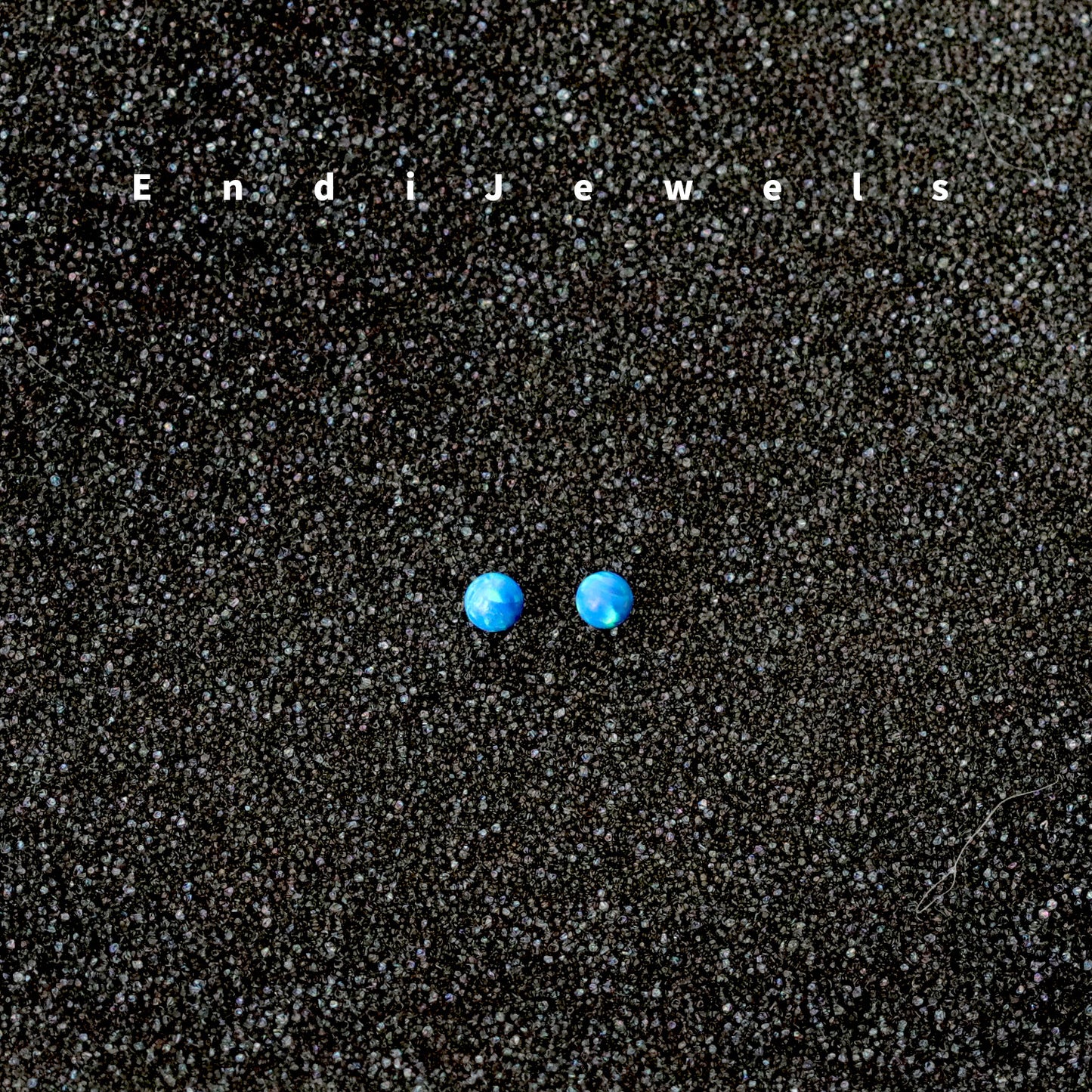 Blue Opal Tiny 3mm Beaded Stud Earring, Natural Gemstones, 925 Sterling Silver, Minimalist Style