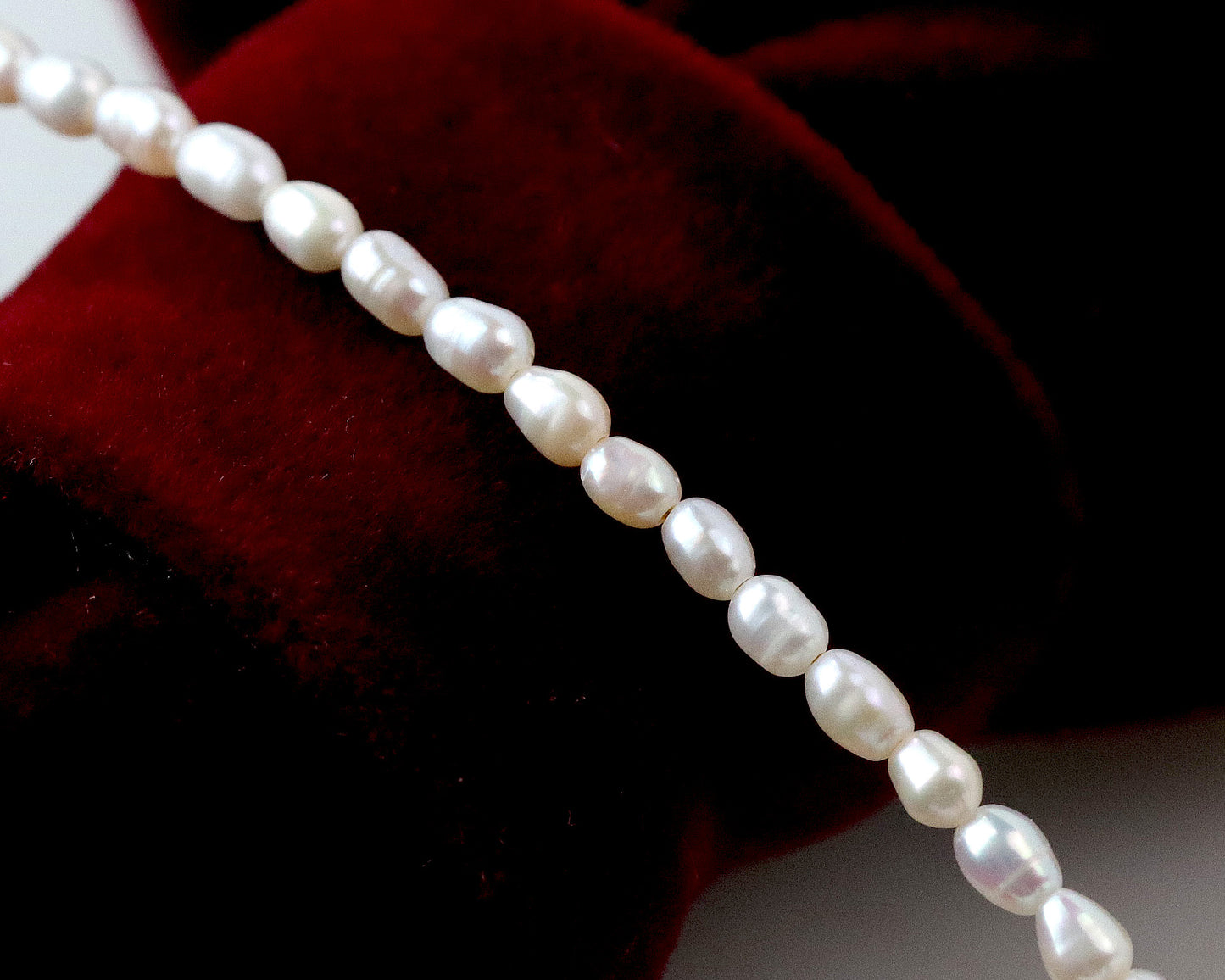 White Freshwater Rice Pearls, Tiny 2mm Pearl Choker, Real Natural Pearl Beads