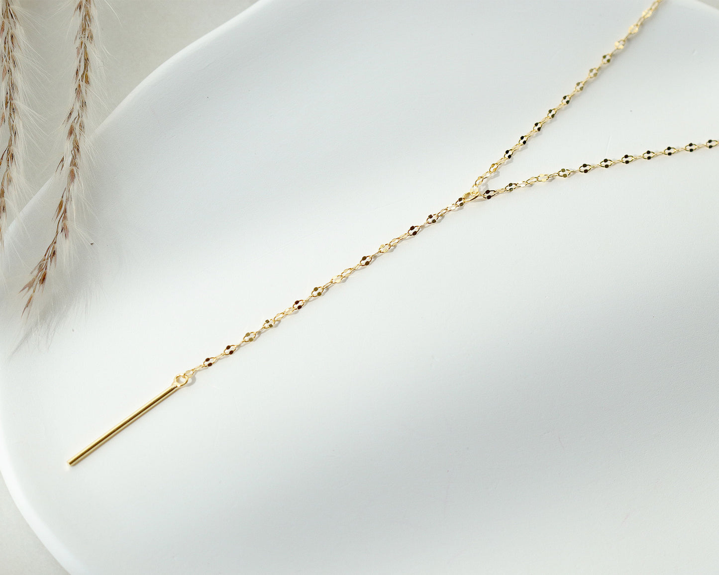 Long Chain Choker, Simple Gold Chain Necklace, 18K Plated 925 Sterling Silver, Minimalist Style