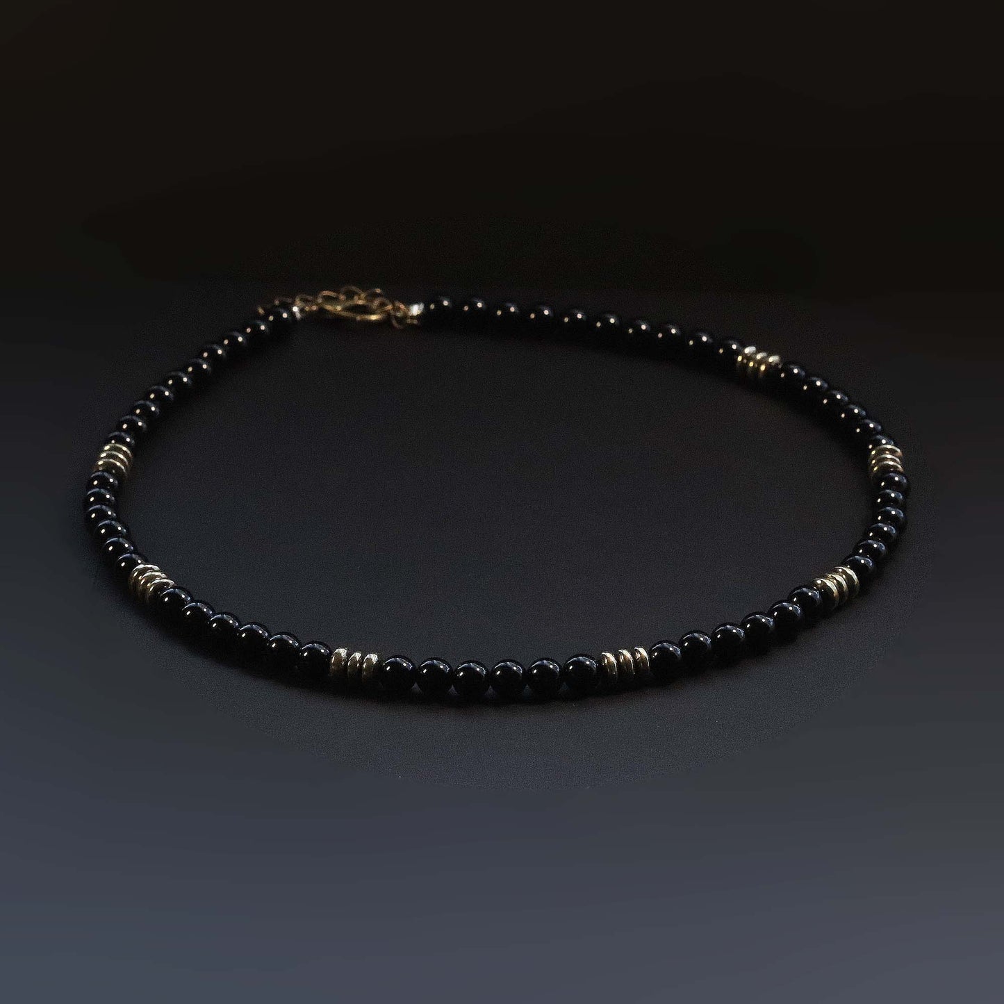 Black Onyx 6mm Round Beaded Choker, Bracelet, Natural Gemstones