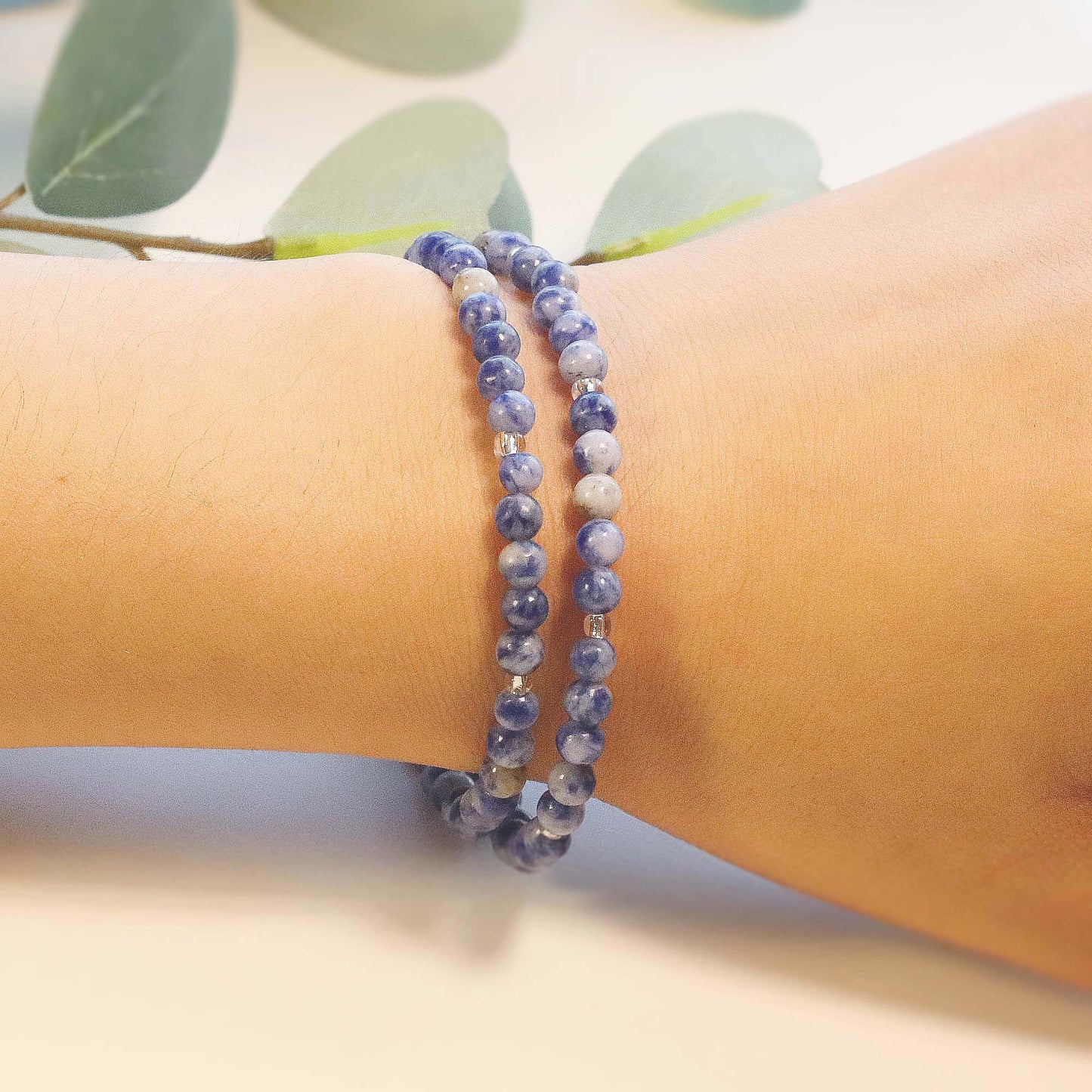 Sodalite 4mm Round beaded Choker, Bracelet, Natural Gemstones