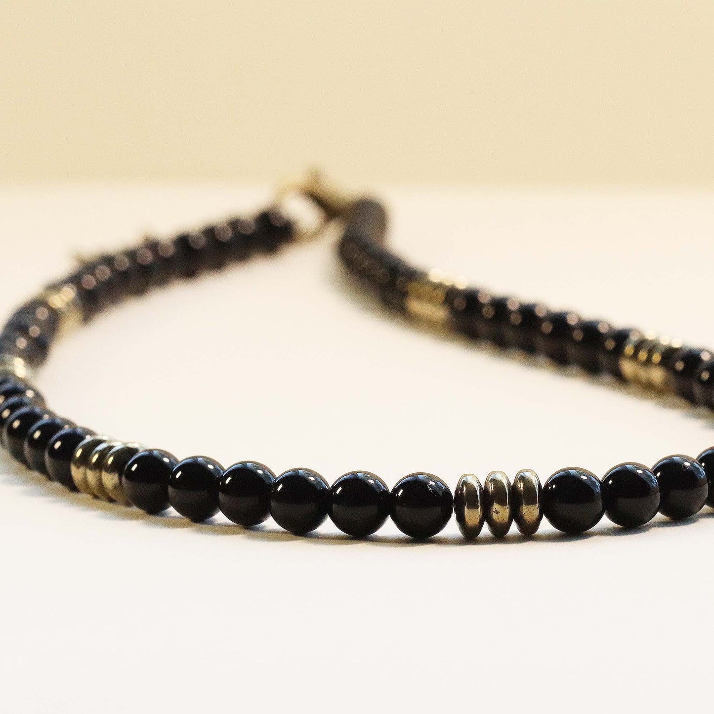 Black Onyx 6mm Round Beaded Choker, Bracelet, Natural Gemstones