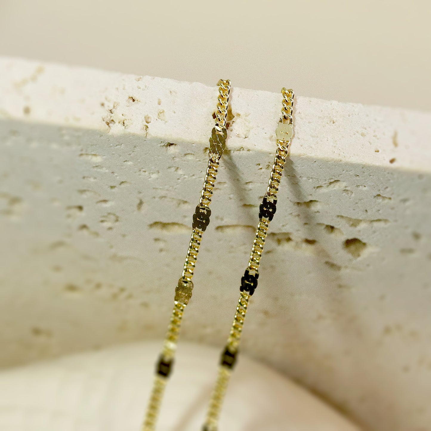 Dainty Gold Chain Necklace, 18K Gold Sterling Silver, Minimalist Jewelry, Daily Necklace, 18 inches