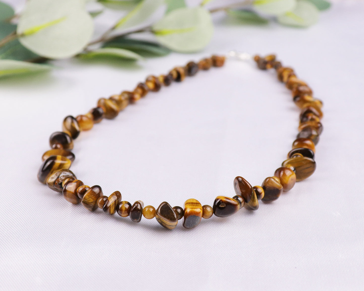 Tiger's Eye Irregular Chips Beaded Necklace, Bracelet, Natural Gemstones