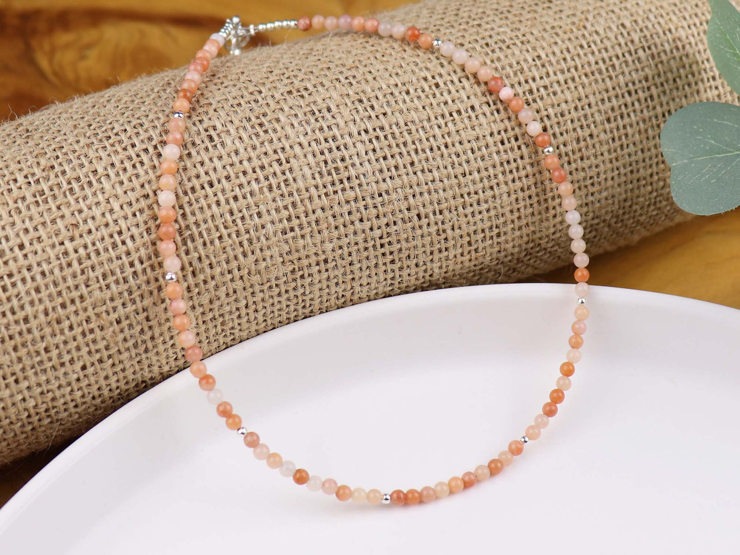 Pink Aventurine 3mm Round Beaded Choker, Bracelet, Natural Gemstones