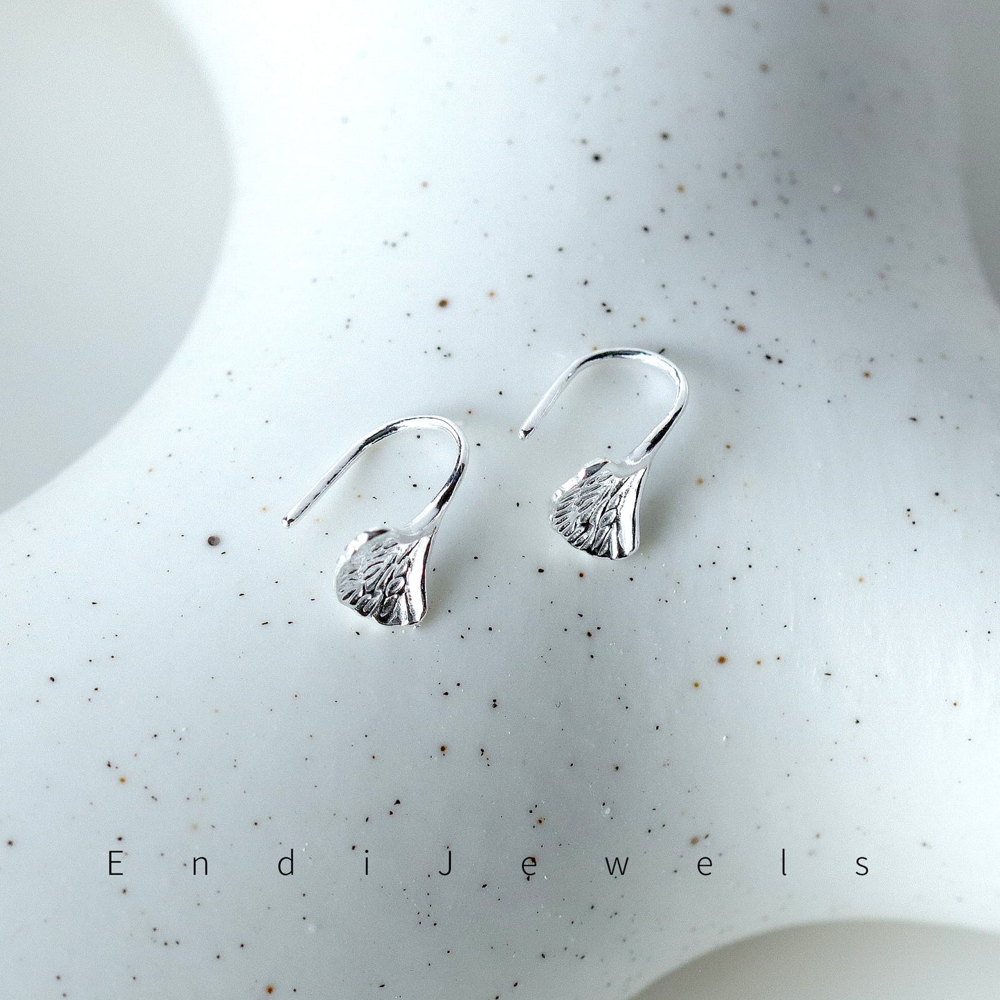 Ginkgo Leaf Earrings, 925 Sterling Silver, Minimalist Style, Daily Wearings, Dainty Earrings