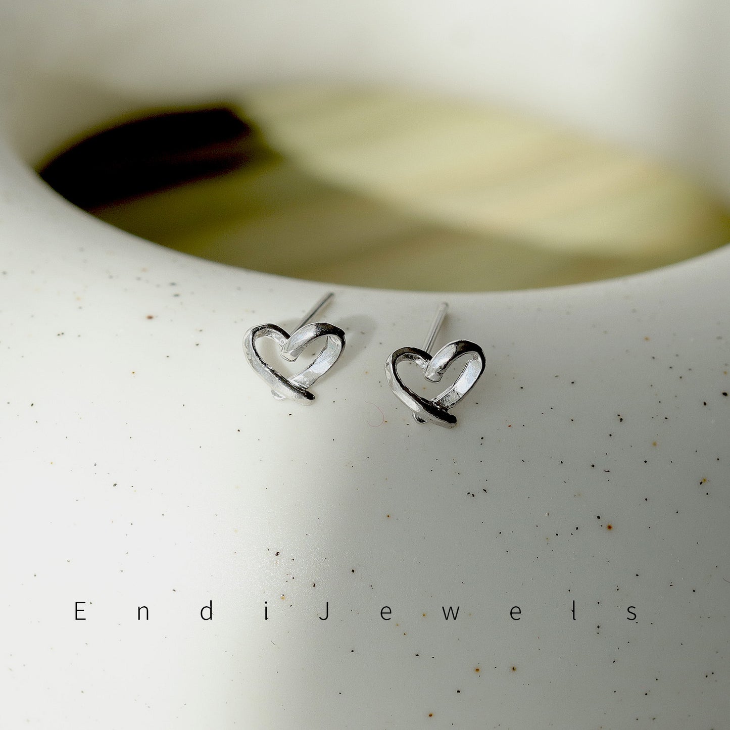 Dainty Heart Shape Stud Earrings, 925 Sterling Silver Earrings, Daily Wearing, Minimalist Style