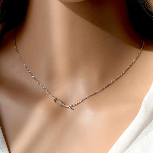 Dainty Silver Chain Choker, Minimalist Style, Geometric Design 925 Sterling Silver Chain Necklace