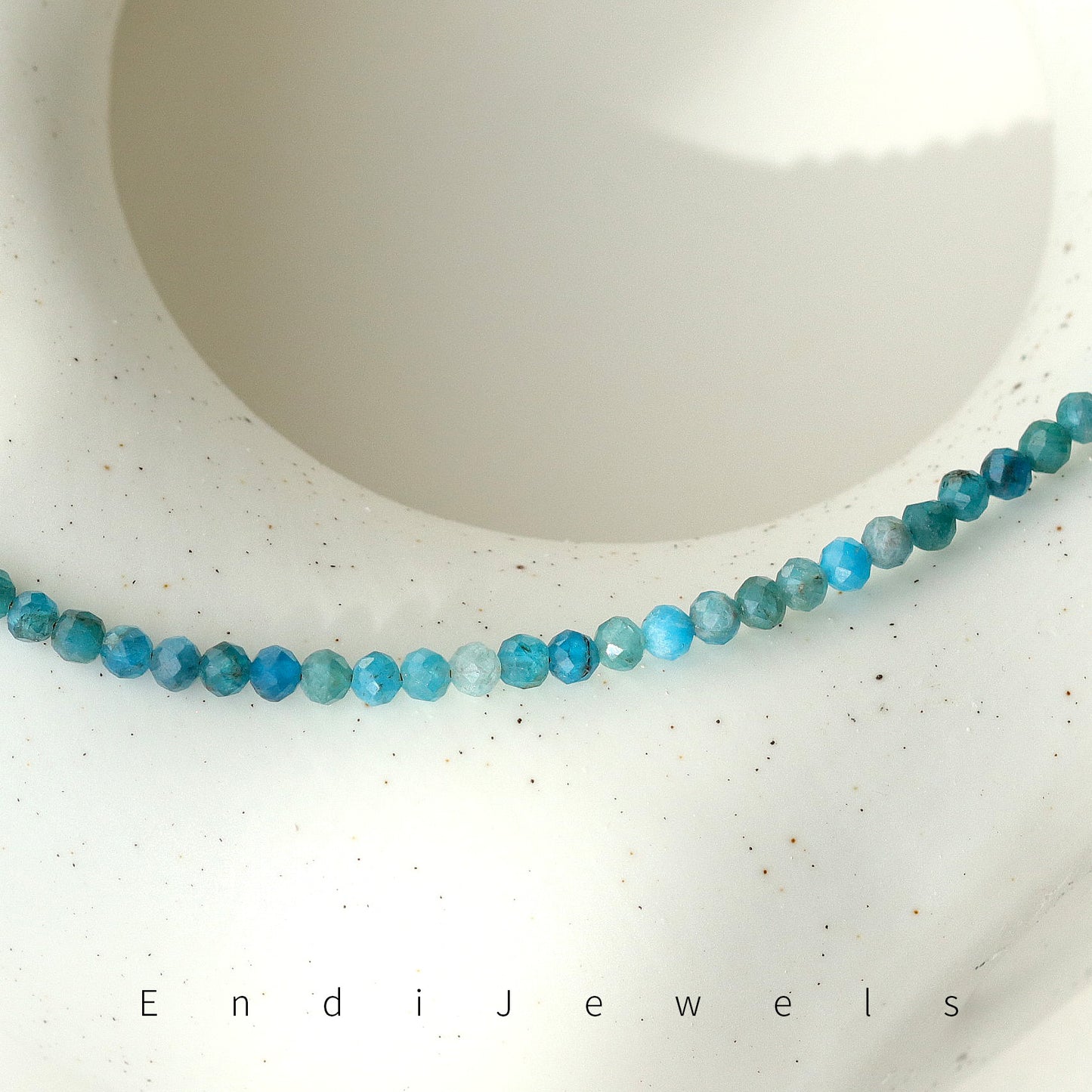 Apatite 3mm Faceted Beaded Choker, Bracelet, Natural Gemstones