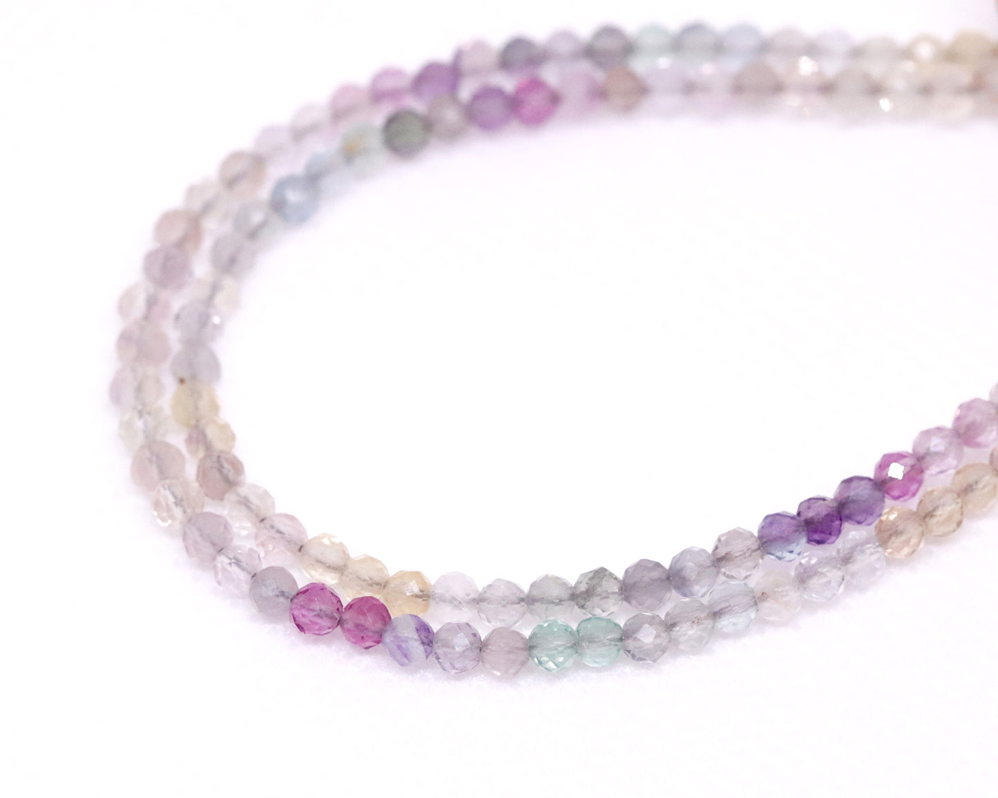 Gradient Fluorite 3mm Faceted Beaded Choker, Bracelet, Natural Gemstones