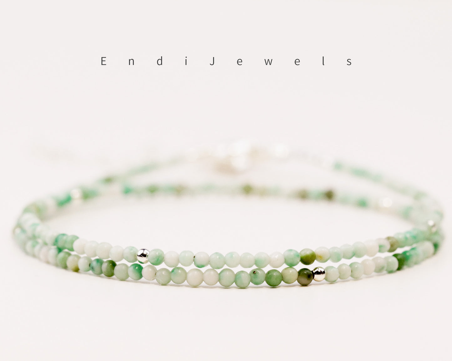 Hetian Jade 2mm Round Beaded Necklace, Bracelet, Natural Gemstones