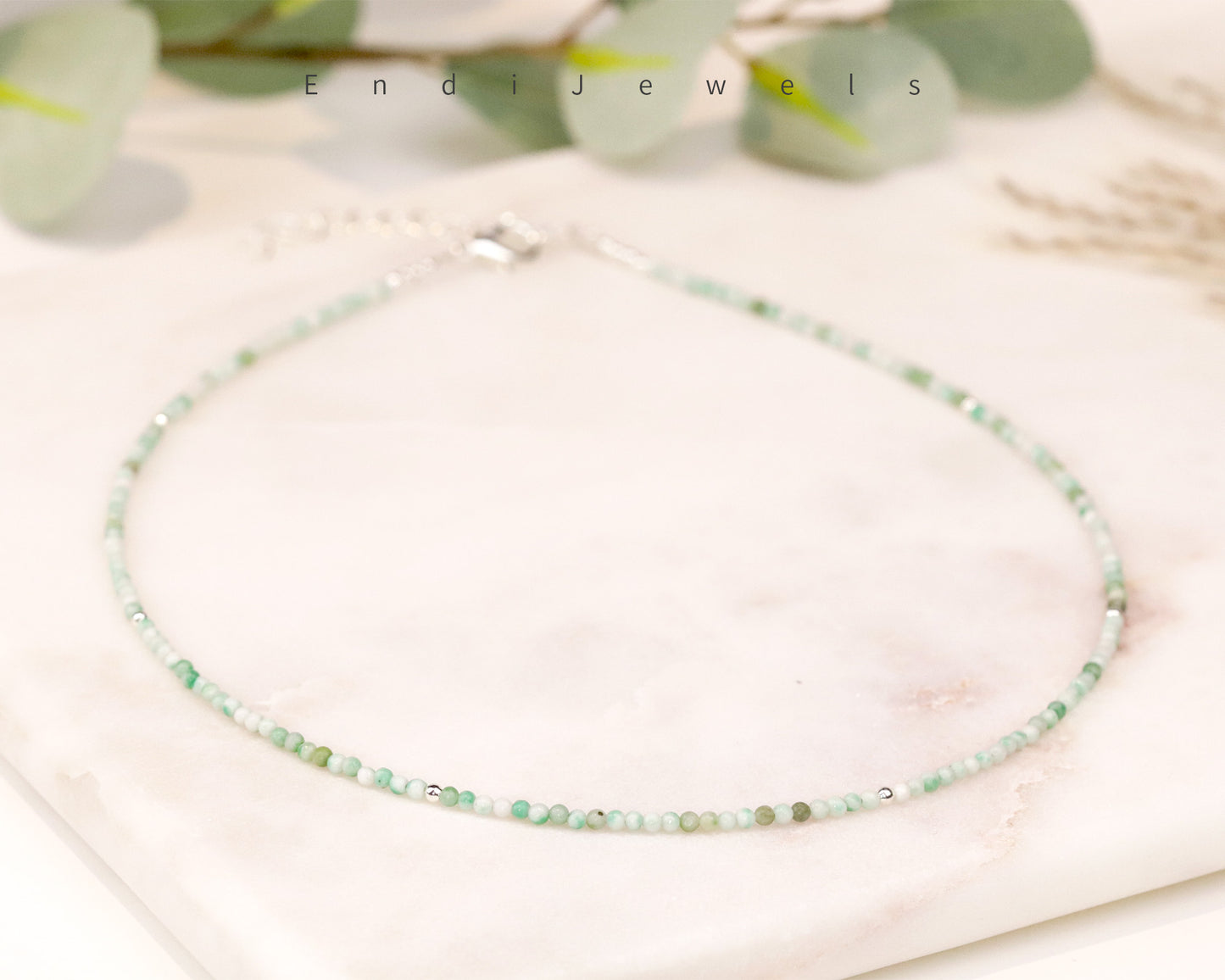 Hetian Jade 2mm Round Beaded Necklace, Bracelet, Natural Gemstones