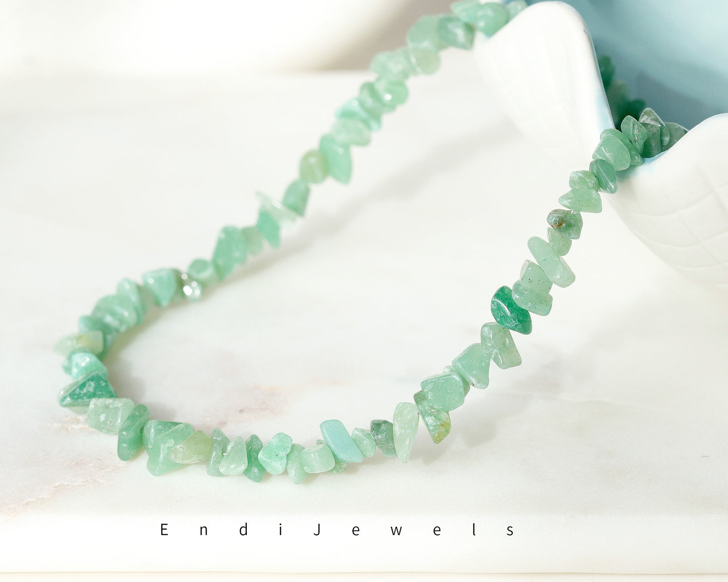 Green Aventurine Irregular Chips Stone Necklace, Bracelet, Natural Gemstones