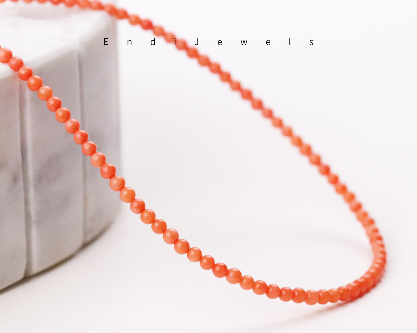 Pink Coral 3mm Round Beaded Choker, Bracelet, Natural Coral Gemstone Beads