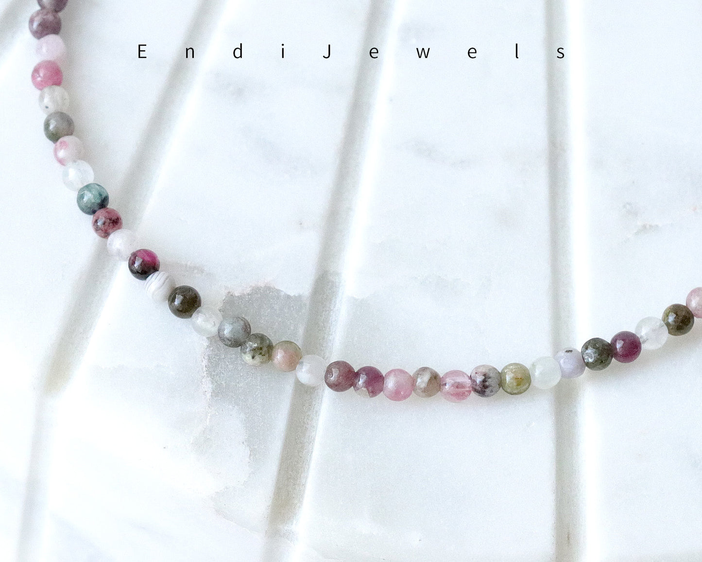 Tourmaline 3mm Round Beaded Choker, Bracelet, Natural Gemstones