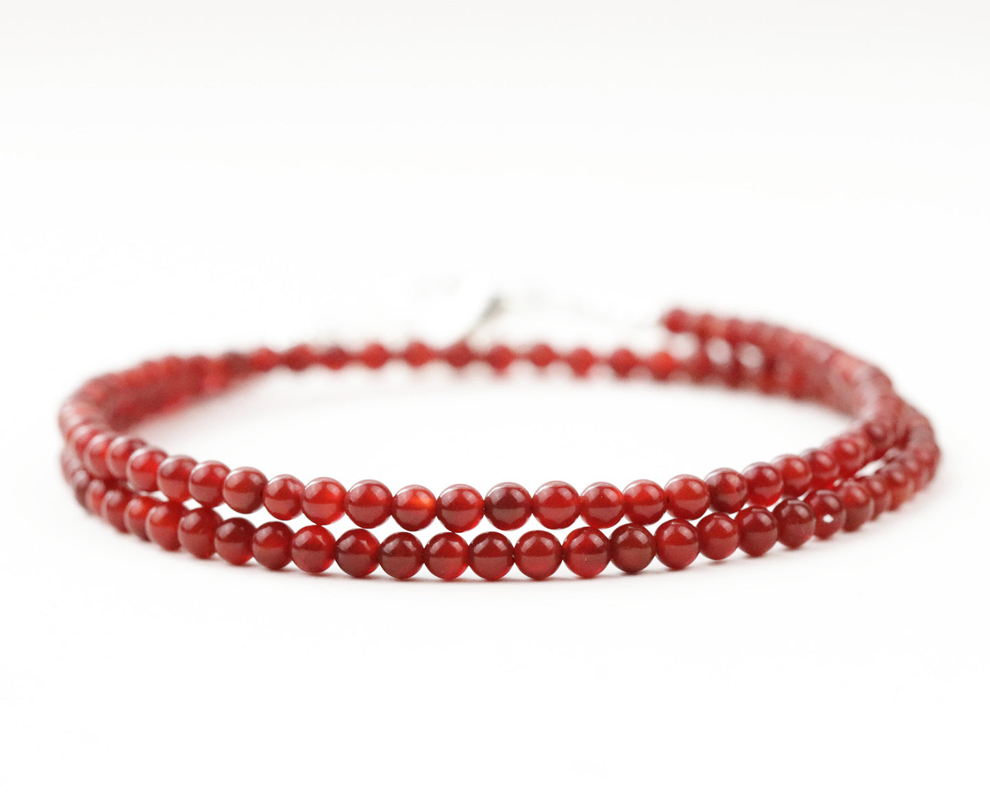 Red Agate 3mm Round Beaded Choker, Bracelet, Natural Gemstones Beaded Necklace