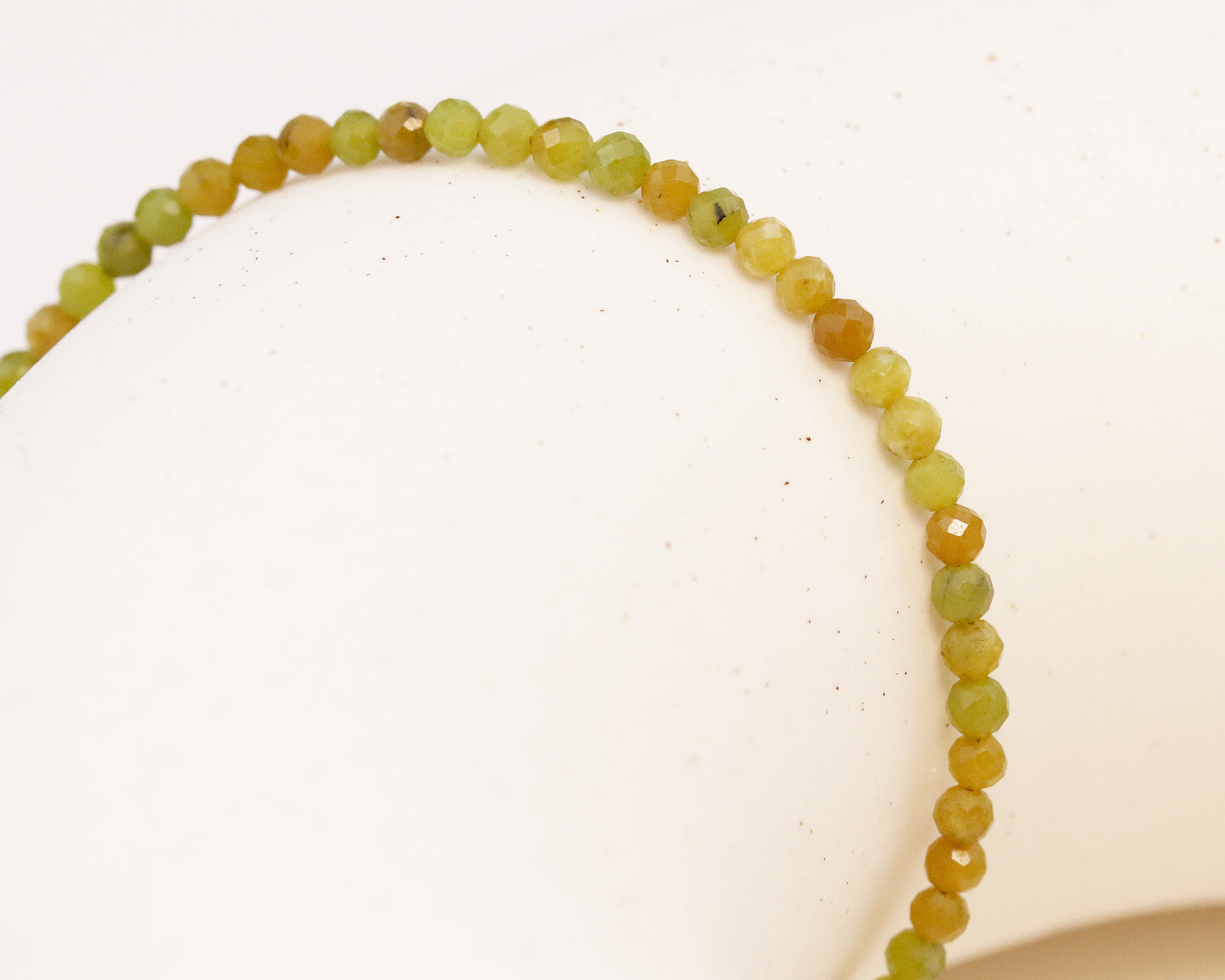 Canada Jade 3mm Faceted Beaded Choker, Bracelet, Natural Jade Gemstones