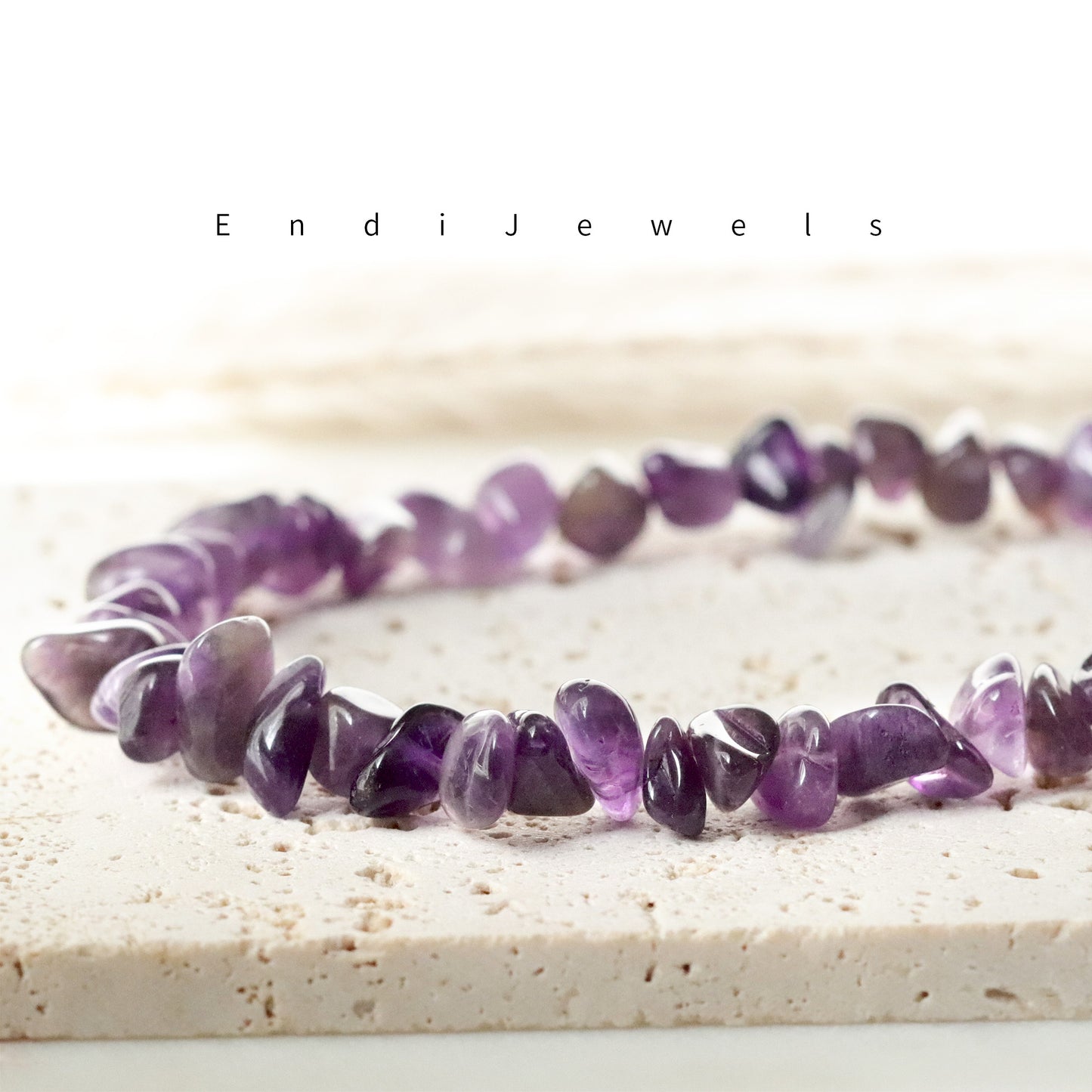 Amethyst Irregular Chips Stone Necklace, Bracelet, Natural Purple Gemstones