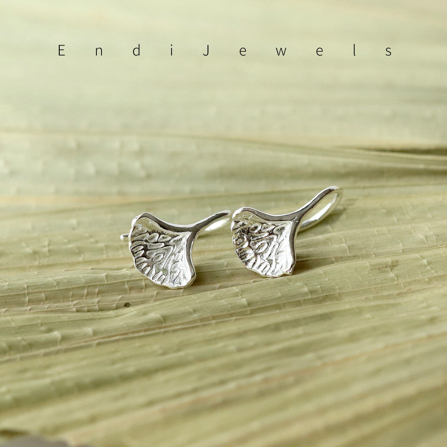 Ginkgo Leaf Earrings, 925 Sterling Silver, Minimalist Style, Daily Wearings, Dainty Earrings