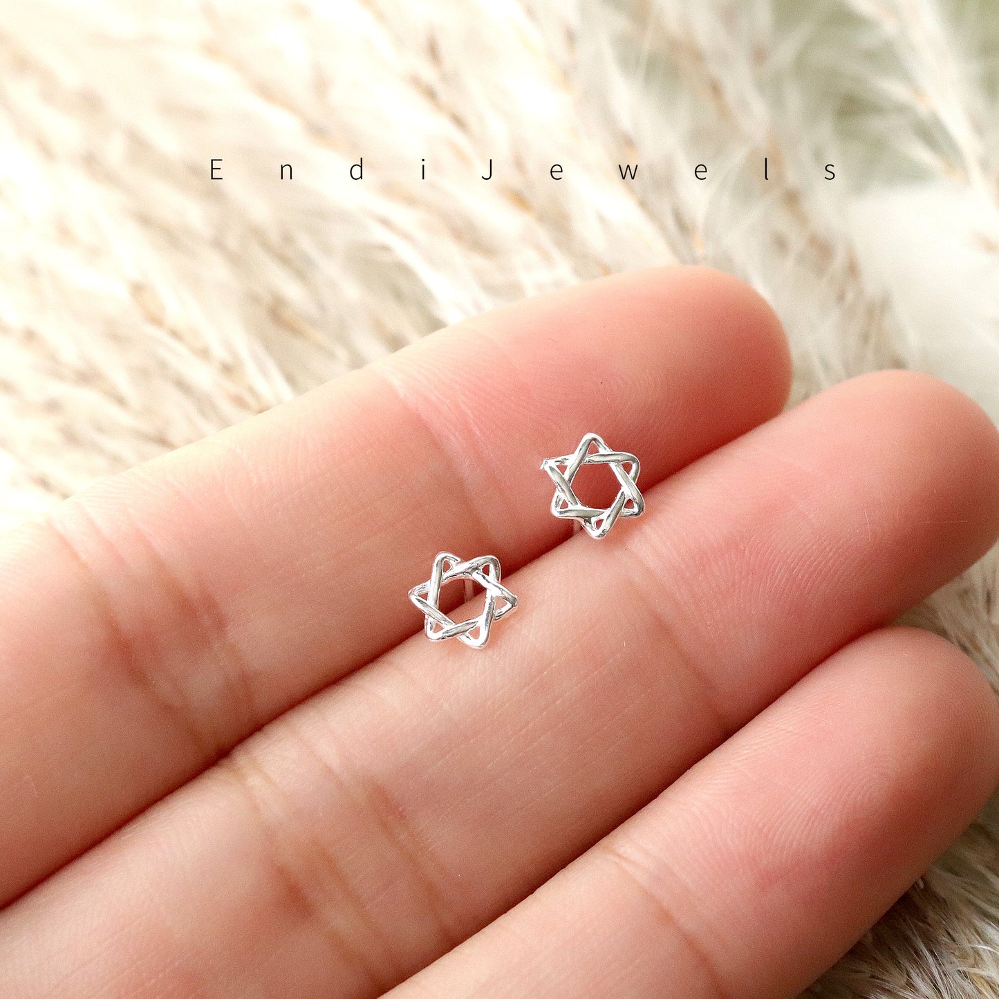 Six Point Star Stud Earrings, 925 Sterling Silver, Daily Wearing, Minimalist Earrings