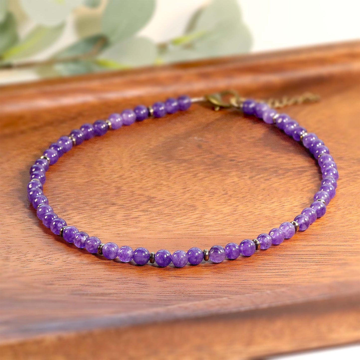 Amethyst 6mm Round Beaded Necklace, Bracelet, Natural Gemstones