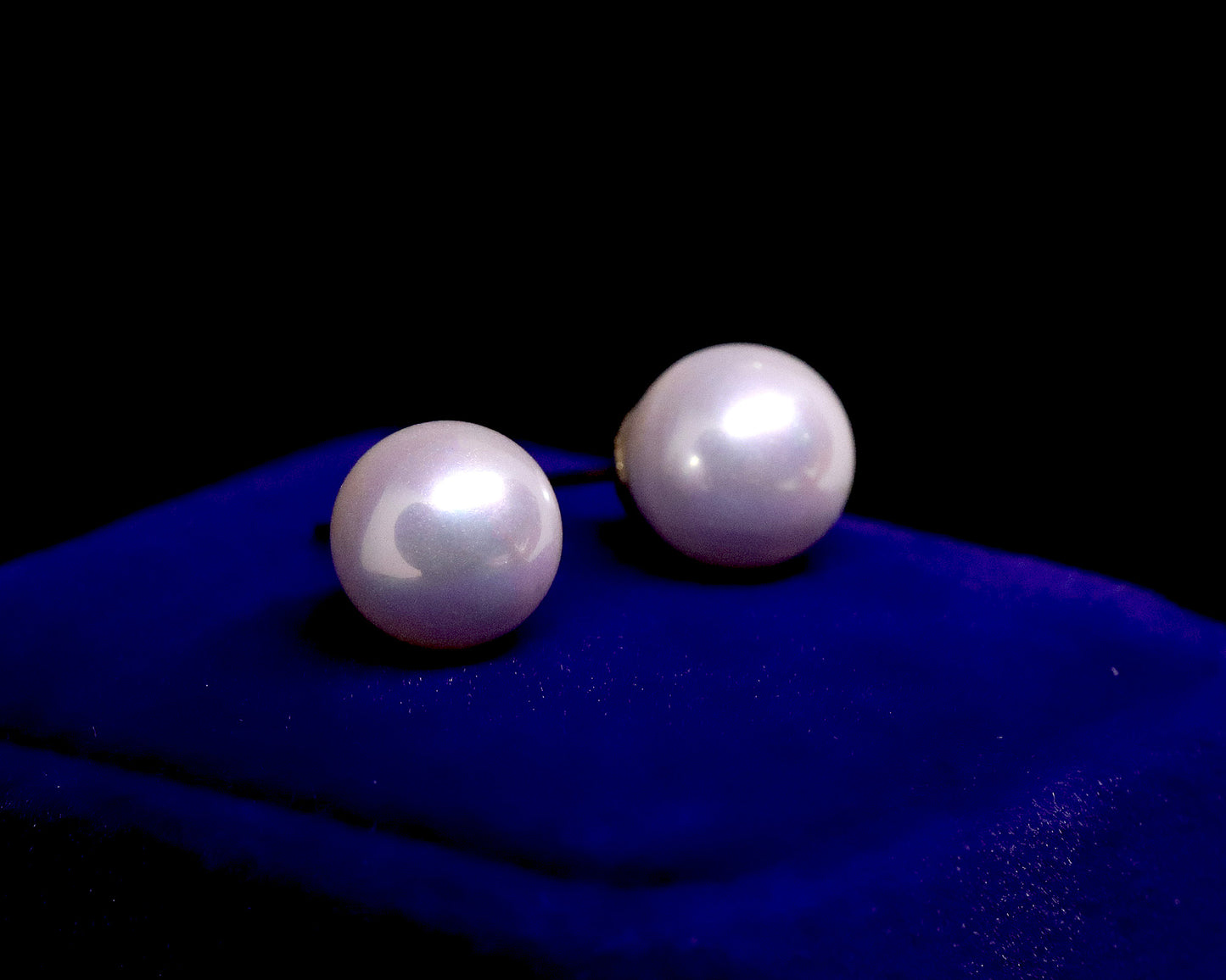 10mm Mother of Pearl Round Pearl Earrings, Large White Pearl Studs