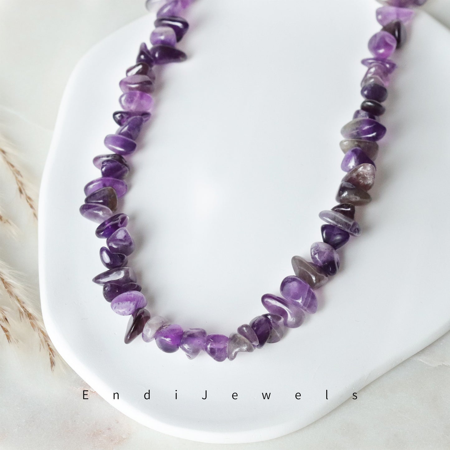 Amethyst Irregular Chips Stone Necklace, Bracelet, Natural Purple Gemstones