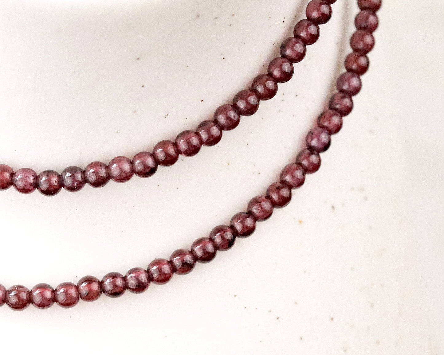 Garnet Tiny 2mm Round Beaded Choker, Bracelet, Natural Gemstones