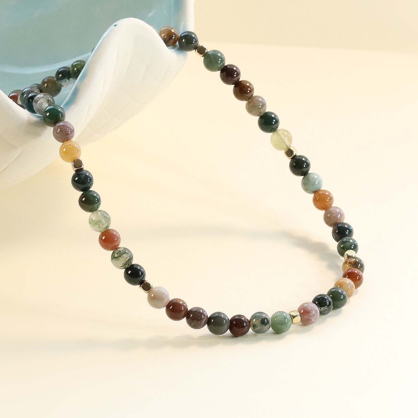 Ocean Jasper 6mm Round Beaded Necklace, Bracelet, Natural Gemstones, Natural Gemstones