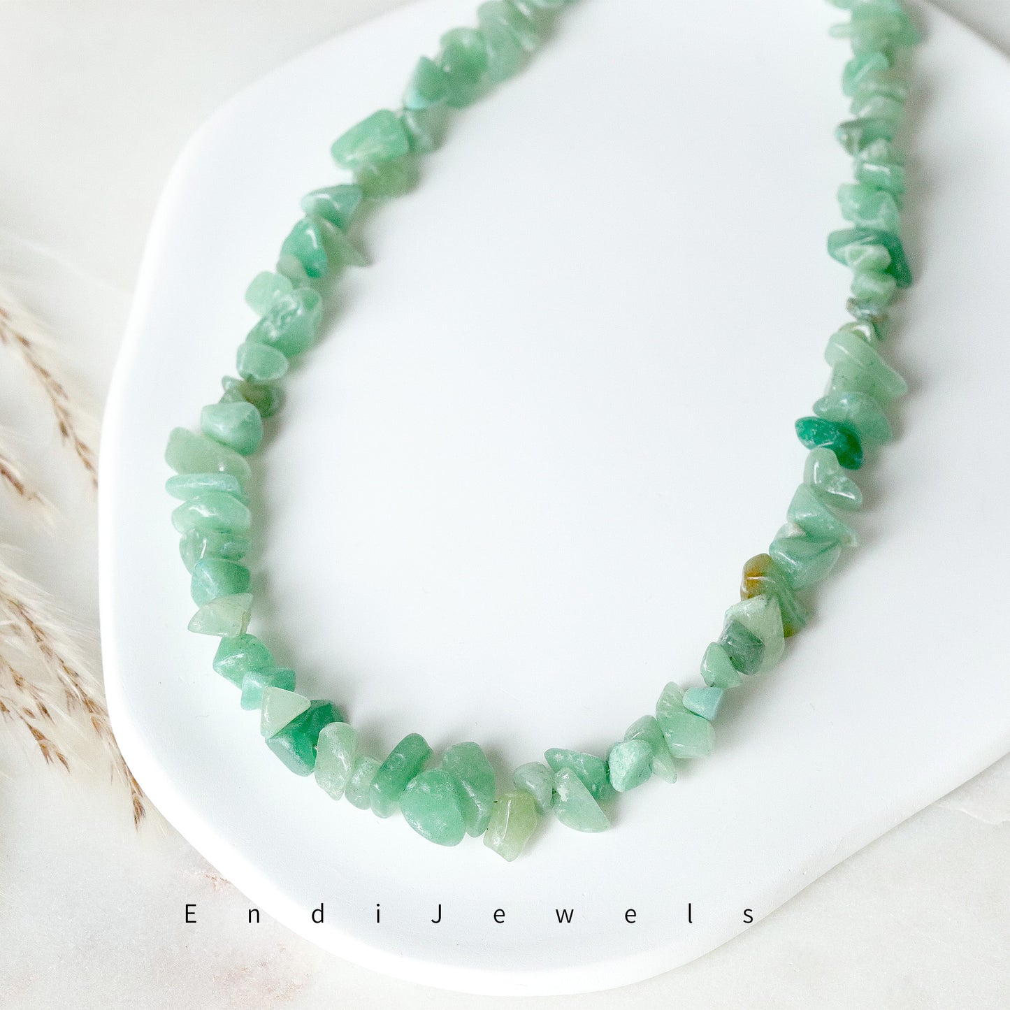 Green Aventurine Irregular Chips Stone Necklace, Bracelet, Natural Gemstones