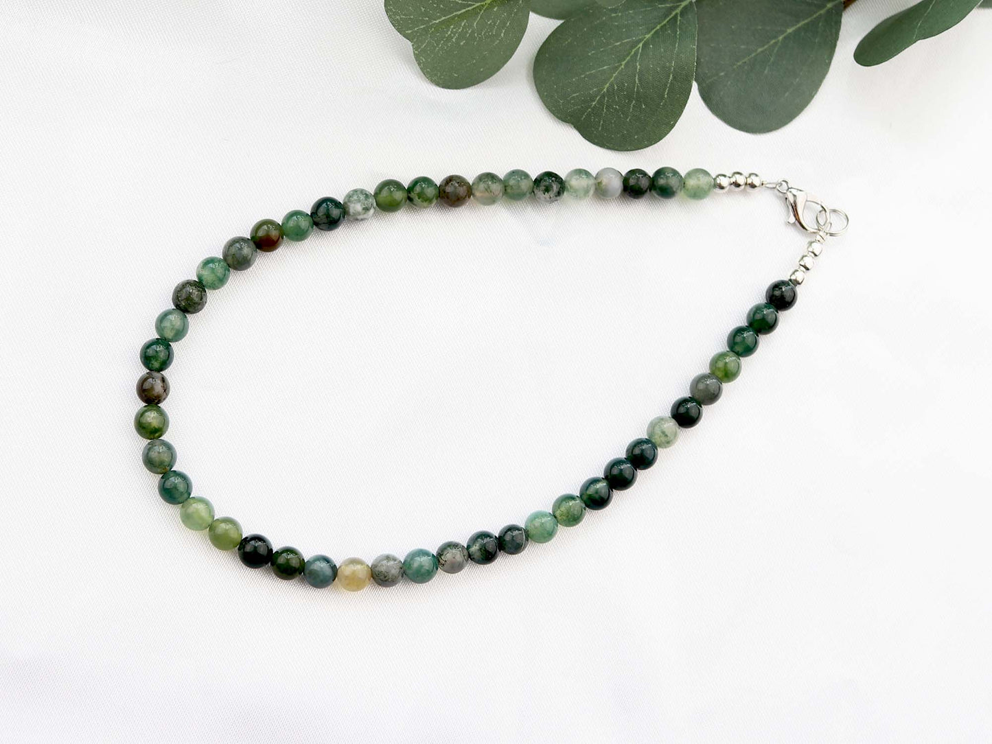 Green Agate 6mm Round Beaded Necklace, Bracelet, Natural Gemstones