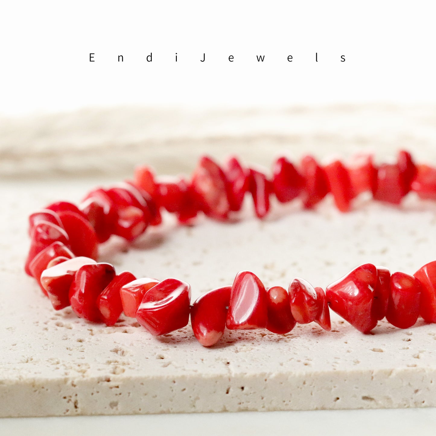 Red Coral Irregular Chips Stone Necklace, Bracelet, Natural Gemstones