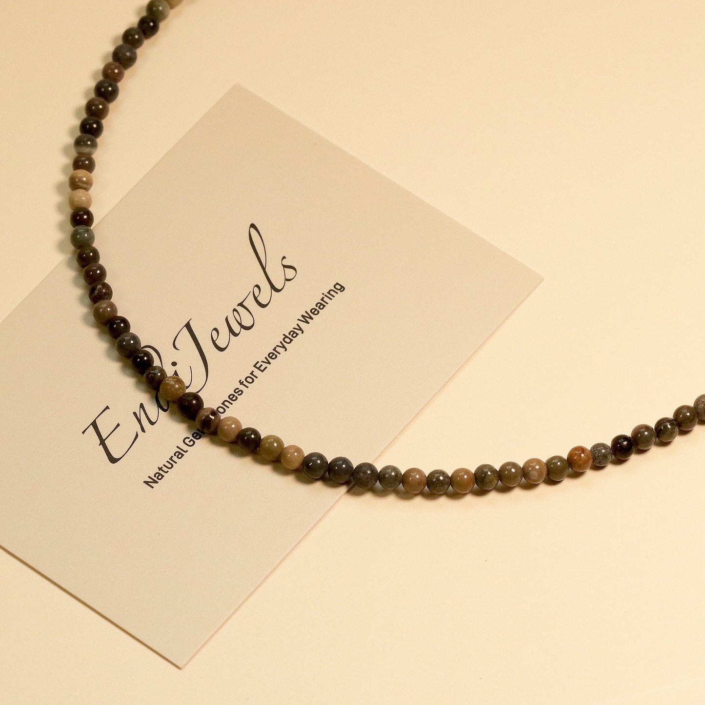 Picasso Jasper 3mm Round Beaded Choker, Bracelet, Natural Gemstones