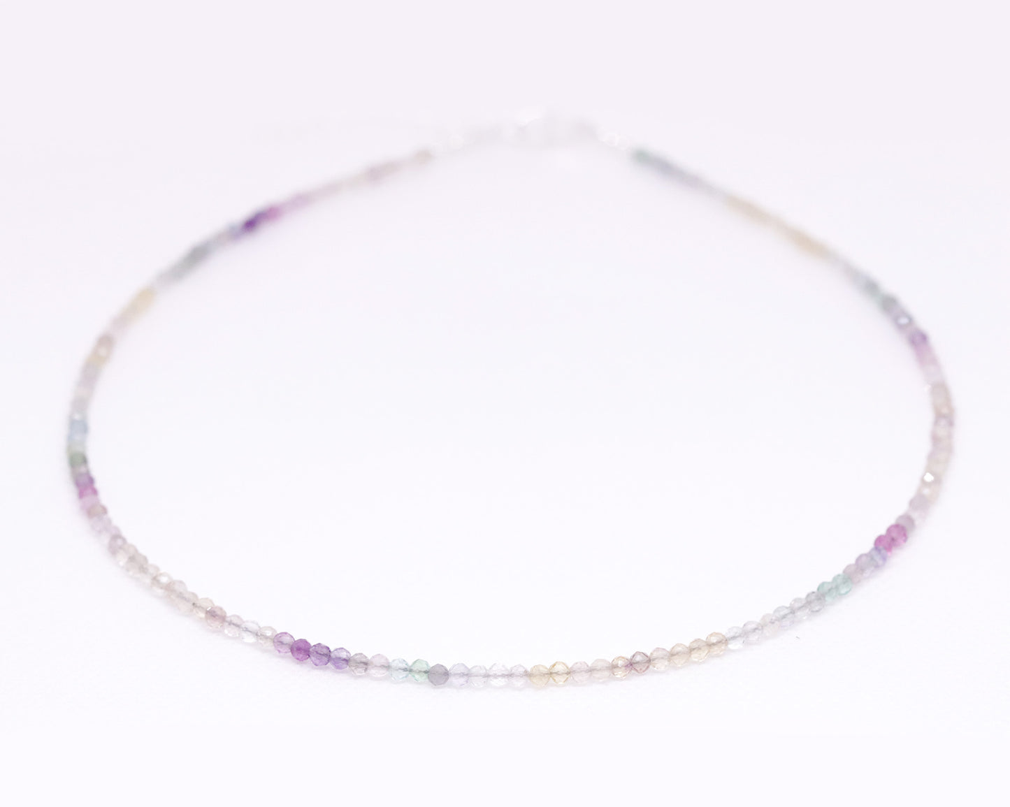 Gradient Fluorite 3mm Faceted Beaded Choker, Bracelet, Natural Gemstones