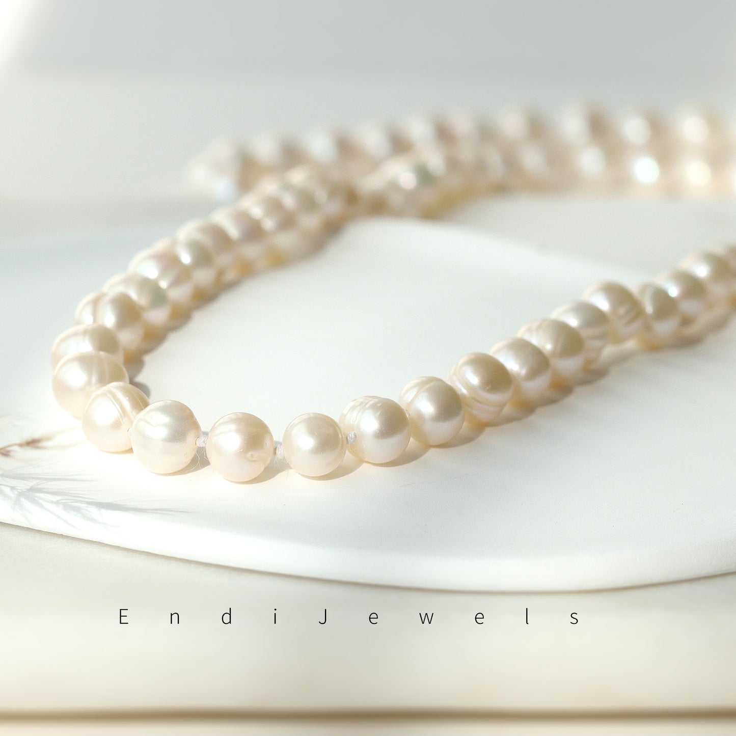 White Freshwater Pearl Long Necklace, Real Pearls