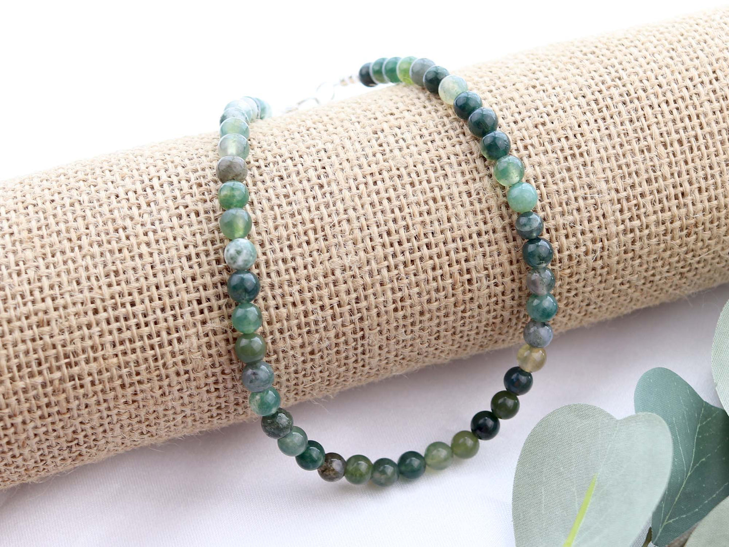 Green Agate 6mm Round Beaded Necklace, Bracelet, Natural Gemstones