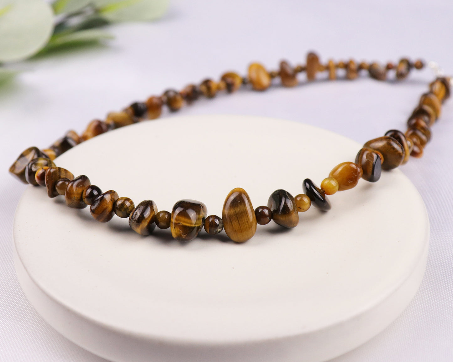 Tiger's Eye Irregular Chips Beaded Necklace, Bracelet, Natural Gemstones