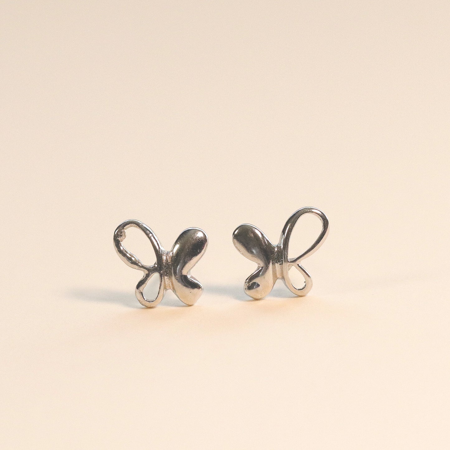 Butterfly Stud Earrings, 7mm Minimalist Style, Daily Earrings, 925 Sterling Silver