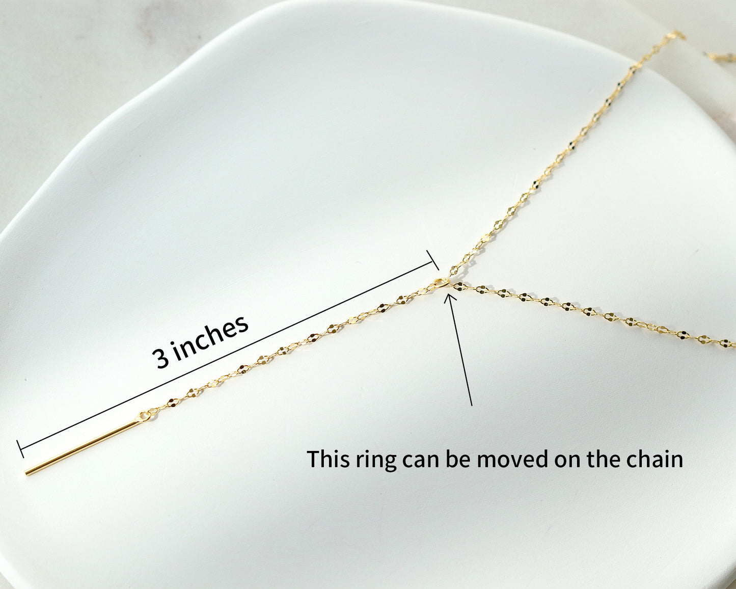 Long Chain Choker, Simple Gold Chain Necklace, 18K Plated 925 Sterling Silver, Minimalist Style