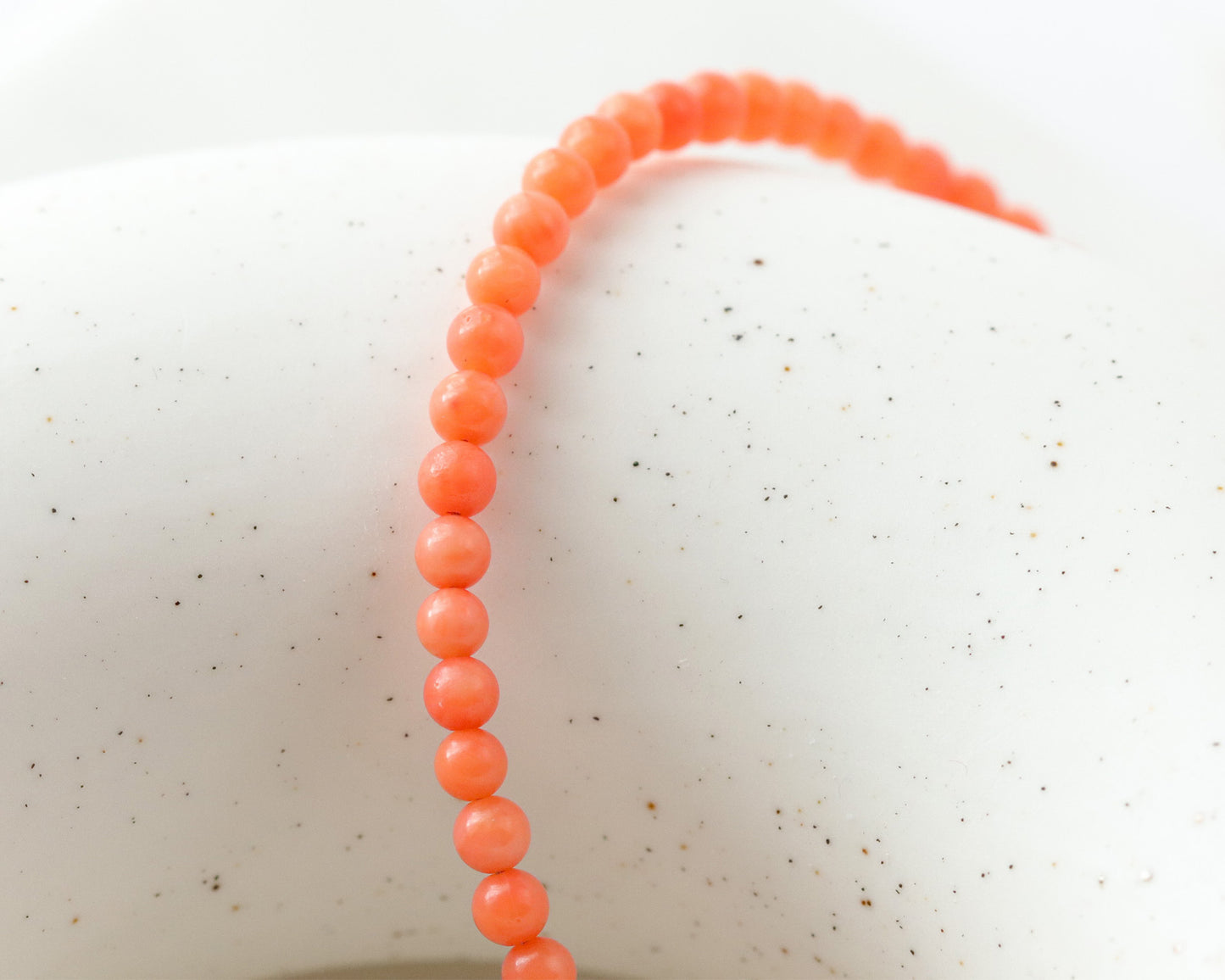 Pink Coral 3mm Round Beaded Choker, Bracelet, Natural Coral Gemstone Beads