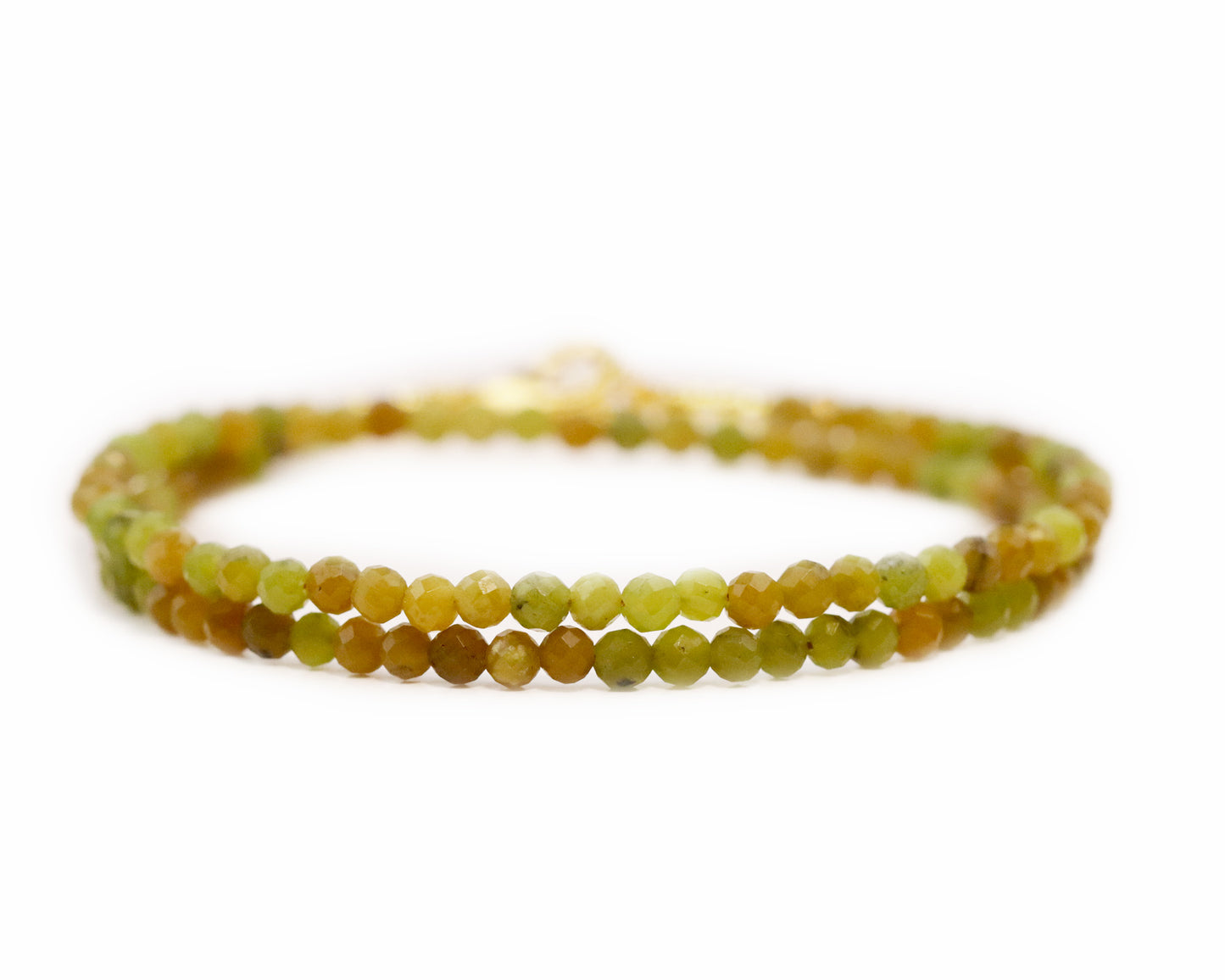 Canada Jade 3mm Faceted Beaded Choker, Bracelet, Natural Jade Gemstones