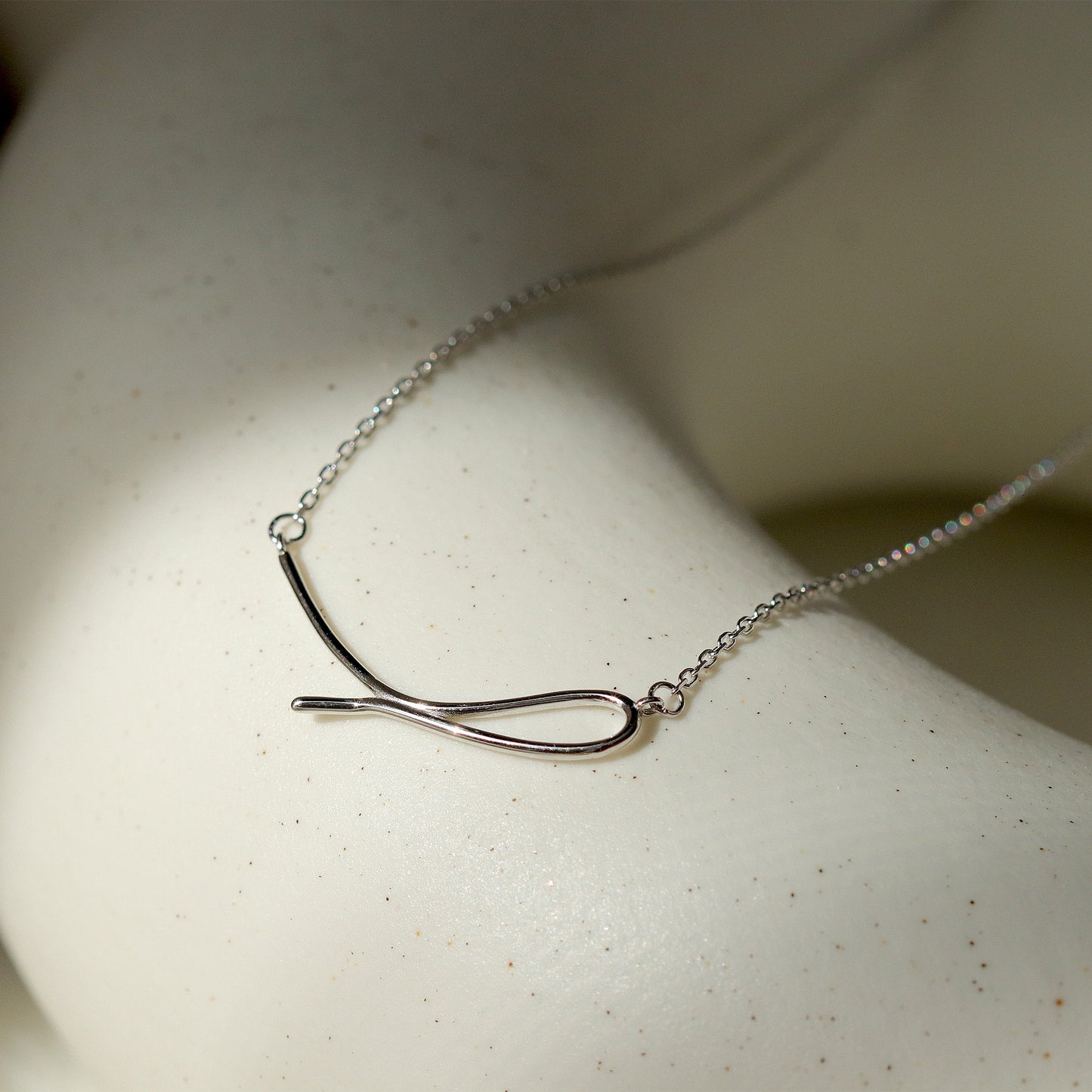 Dainty Silver Chain Choker, Minimalist Style, Geometric Design 925 Sterling Silver Chain Necklace