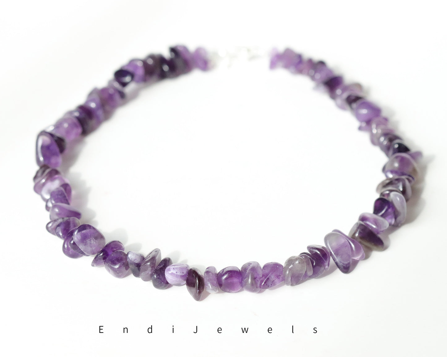 Amethyst Irregular Chips Stone Necklace, Bracelet, Natural Purple Gemstones