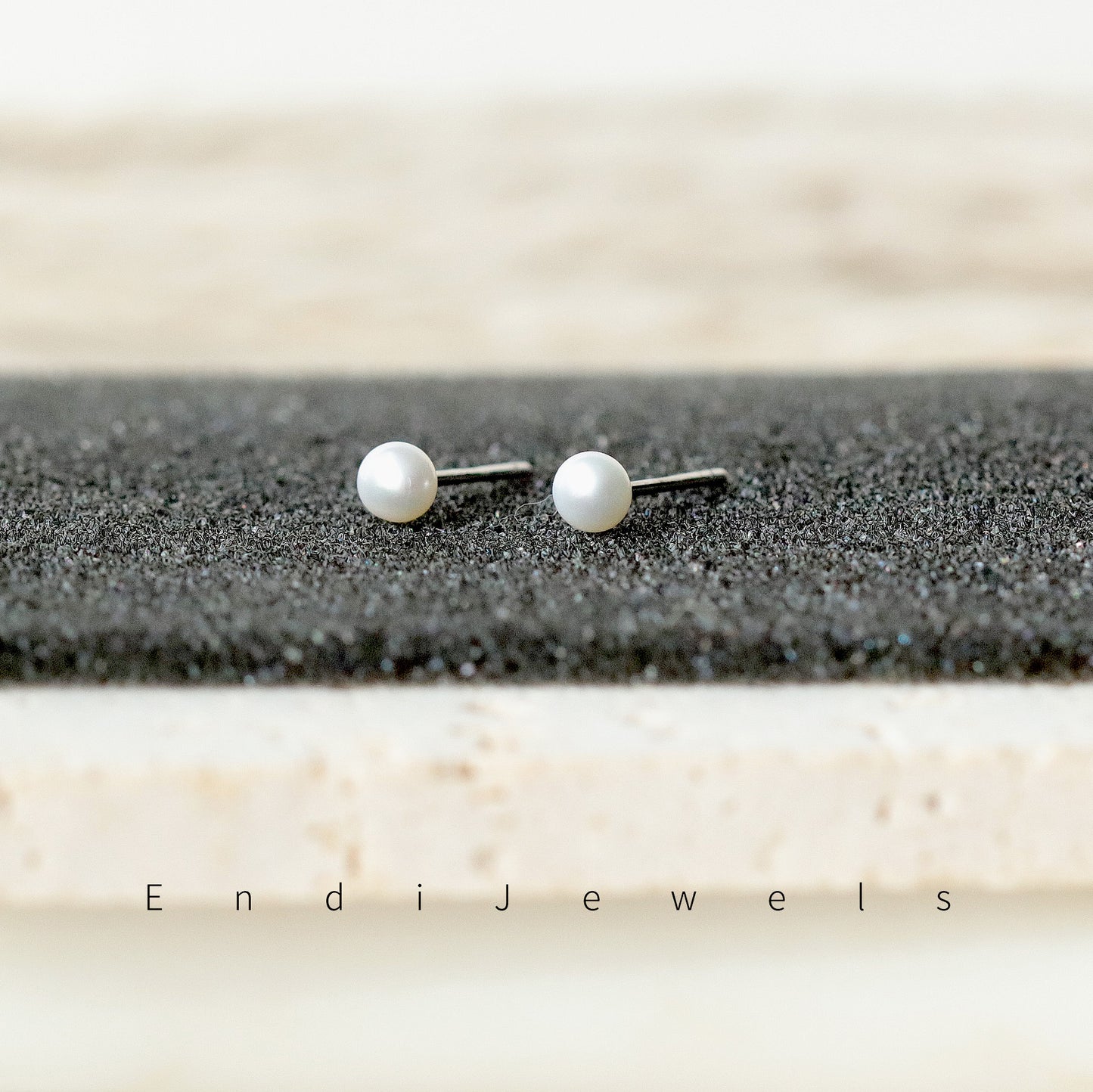 White Freshwater Pearl Tiny 3mm Beaded Stud Earrings, Minimalist Earrings for Daily Wearing, Real Natural Pearls