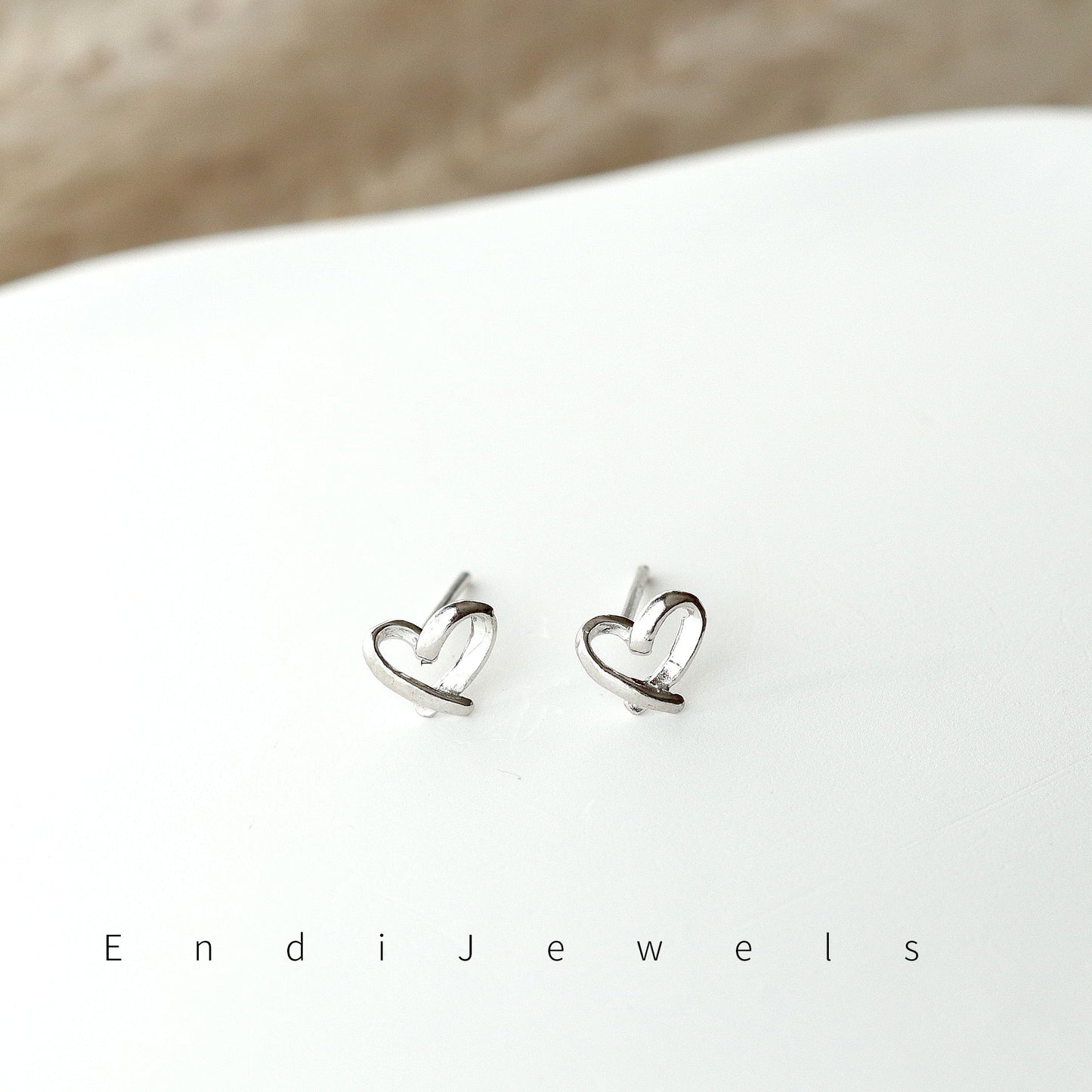 Dainty Heart Shape Stud Earrings, 925 Sterling Silver Earrings, Daily Wearing, Minimalist Style