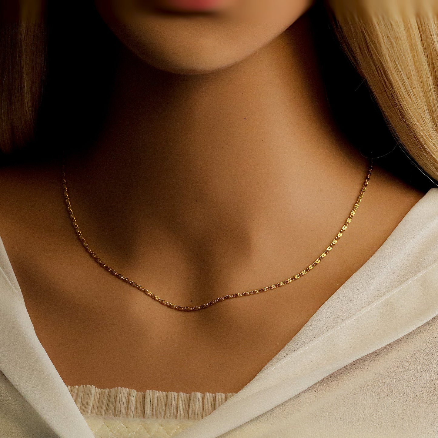 Dainty Gold Chain Necklace, 18K Gold Sterling Silver, Minimalist Necklace, Daily Necklace