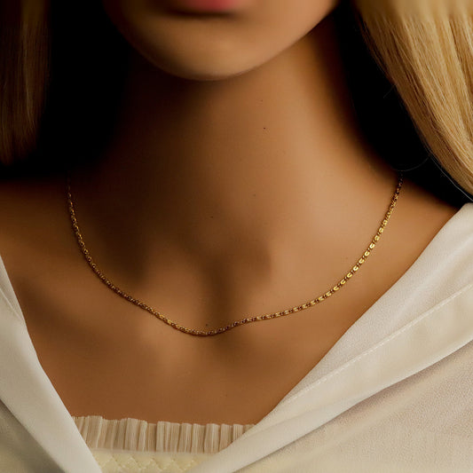 Dainty Gold Chain Necklace, 18K Gold Sterling Silver, Minimalist Necklace, Daily Necklace