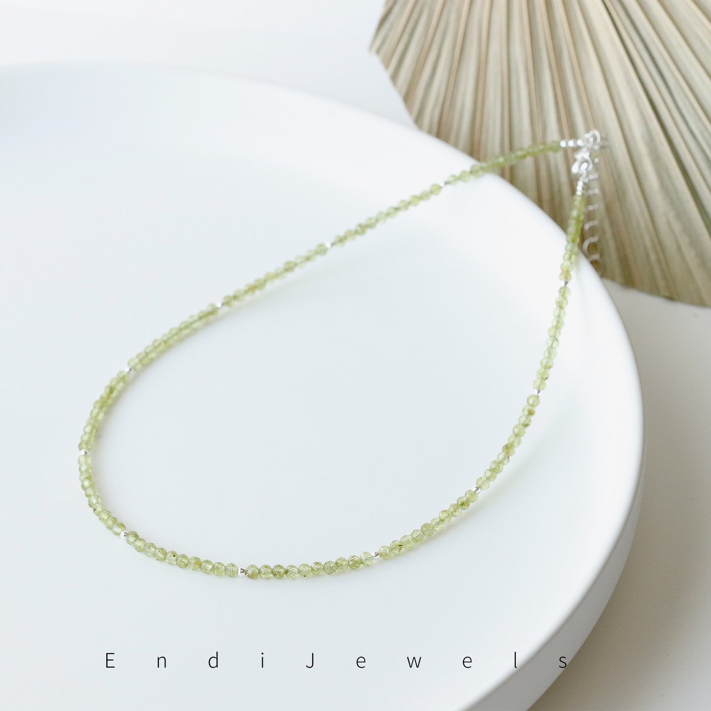 Peridot 3mm Faceted Beaded Choker, Bracelet, Natural Gemstones