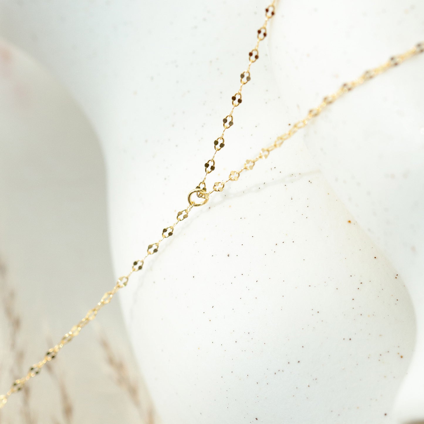 Long Chain Choker, Simple Gold Chain Necklace, 18K Plated 925 Sterling Silver, Minimalist Style