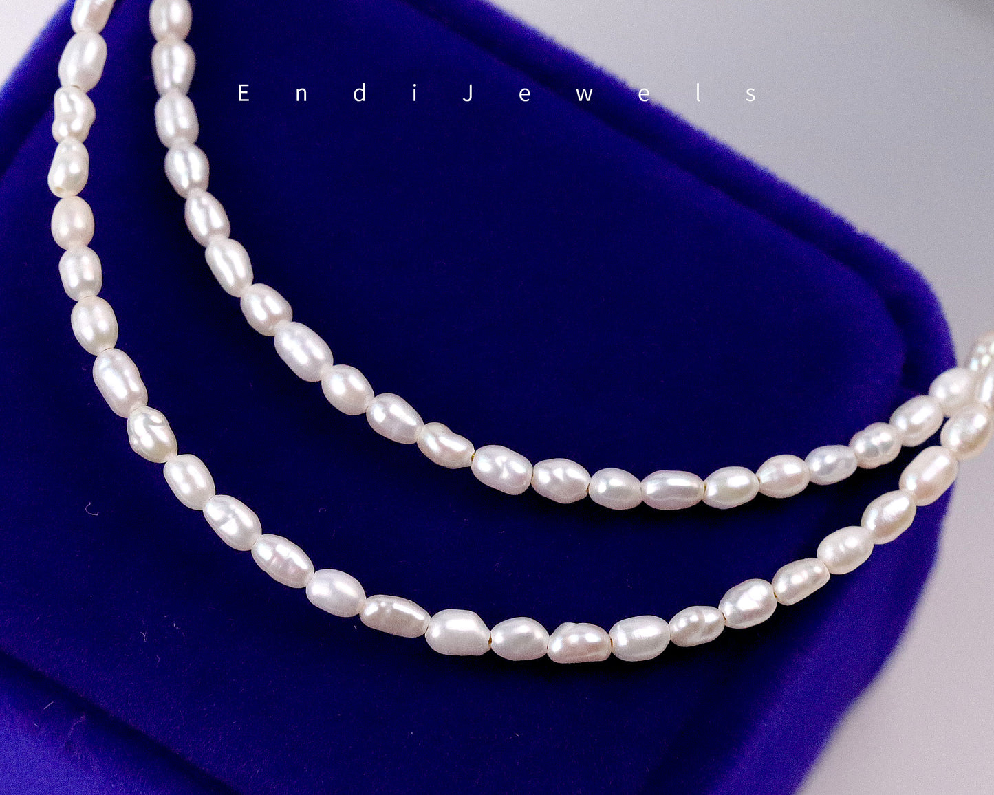 White Freshwater Rice Pearls, Tiny 2mm Pearl Choker, Real Natural Pearl Beads